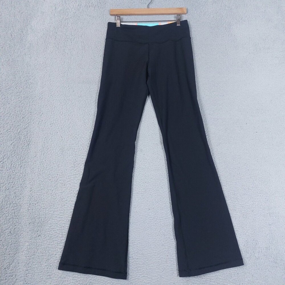 Lululemon Groove Flared Pant Womens 8 (29x35) Black Activewear Workout Yoga Logo